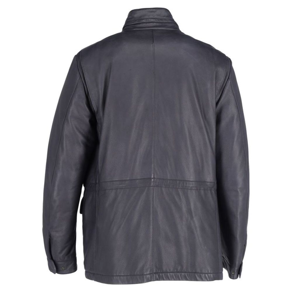 Loro Piana Jacket in Navy Blue Leather - Picture 3 of 6